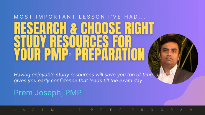 choose right pmp resources prem joseph pmp