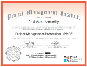 ravi pmp cert